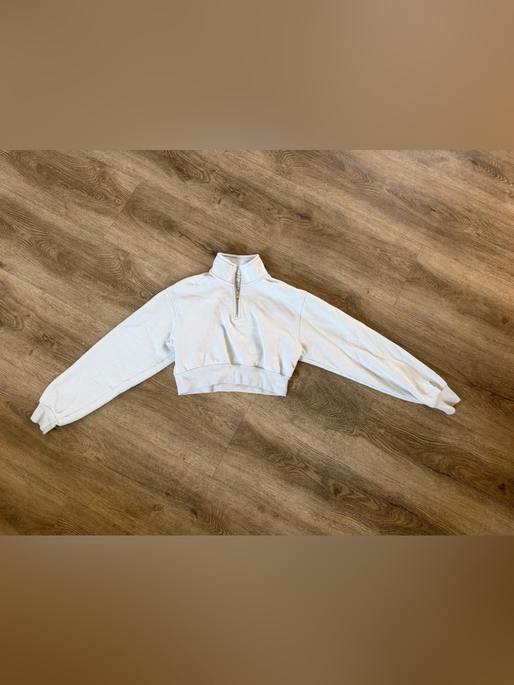 TNA Womans 3/4 zip cropped sweater